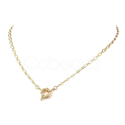 Brass Figaro Chain Necklaces with 304 Stainless Steel Spring Ring Clasps NJEW-JN06142-1