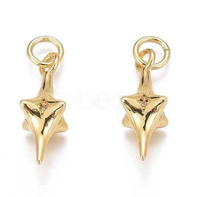 Brass Micro Pave Clear Cubic Zirconia Pendants ZIRC-O035-20G-1