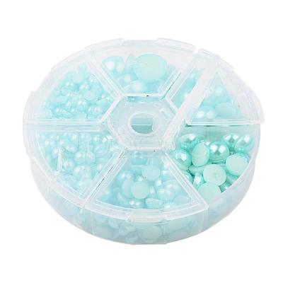 1Box ABS Plastic Imitation Pearl Dome Cabochons SACR-JP0001-19-1