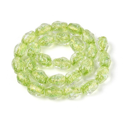 Handmade Foil Glass Beads Strands FOIL-N033-02E-1