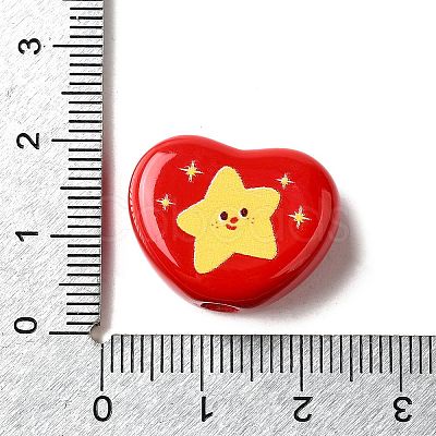 Winter Theme Printed Opaque Acrylic Beads OACR-U008-01A-01-1