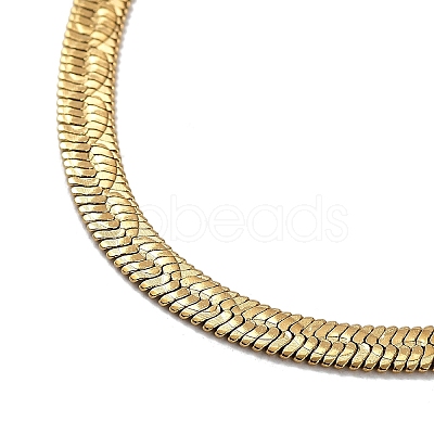 Ion Plating(IP) 304 Stainless Steel Herringbone Chain Necklace NJEW-D045-11G-1