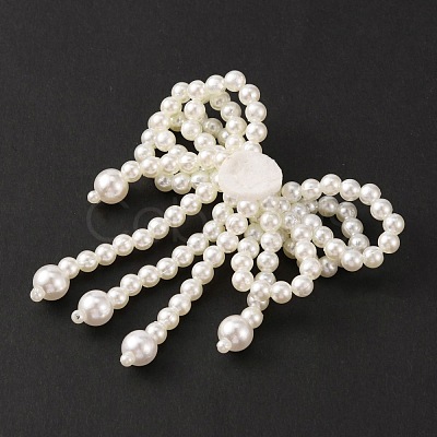 Handmade Imitation Pearl Beaded Bowknot Ornament Accessories DIY-WH0304-367-1