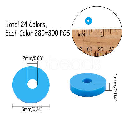 Handmade Polymer Clay Beads CLAY-PH0001-13-6mm-1