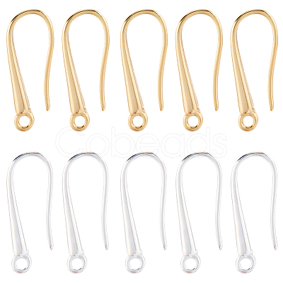 32Pcs 2 Colors Brass Earring Hooks KK-SC0006-56-1