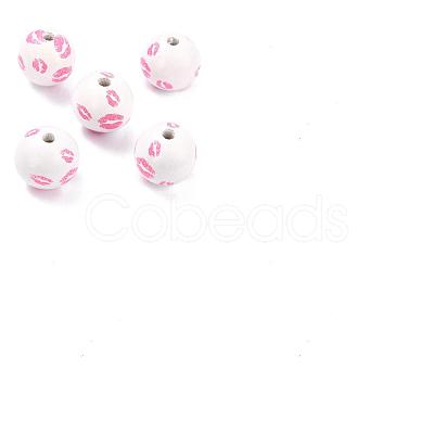 50Pcs Spray Painted Natural Wood Beads WOOD-PH0001-69-1