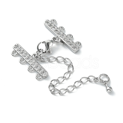 Brass Micro Pave Cubic Zirconia Chain Extender ZIRC-Q022-031P-NR-1