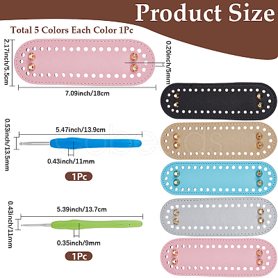 5Pcs 5 Colors PU Imitation Leather Bag Bottoms FIND-CL0001-87B-1