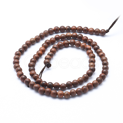 Natural Rosewood Beads Strands WOOD-P011-06-10mm-1