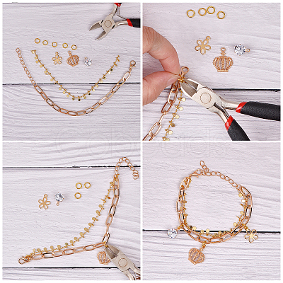 Alloy Paperclip Chain Bracelets BJEW-NB0001-02-RS-1