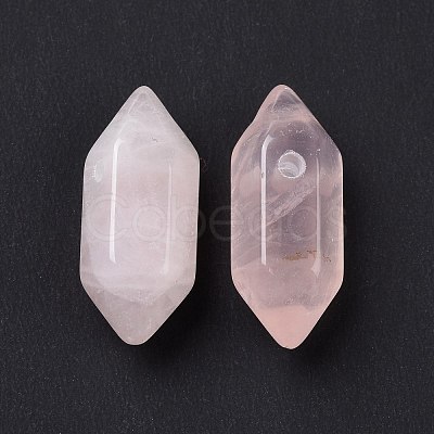 Natural Rose Quartz Double Terminal Pointed Pendants G-C007-02A-12-1