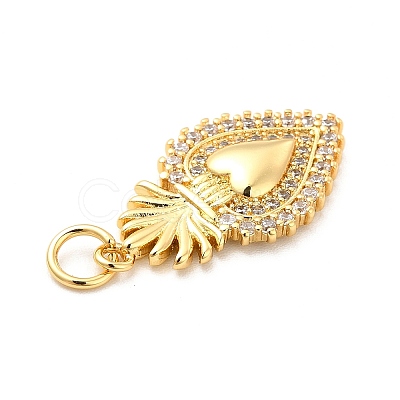 Rack Plating Brass Micro Pave Cubic Zirconia Pendants KK-K270-22G-1