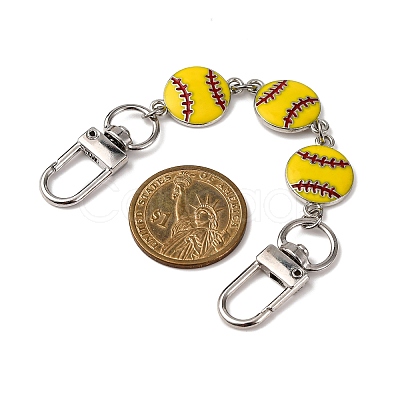 3Pcs 3 Styles Alloy Enamel Sport Ball Bag Extender Chains AJEW-BA00152-1