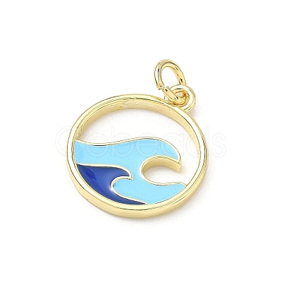 Brass Enamel Pendants KK-H255-21G-1