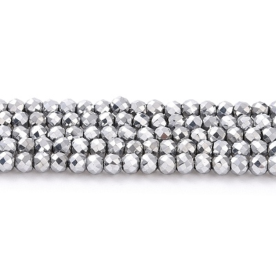 Electroplate Glass Beads Strands GLAA-H021-01B-FP08-1