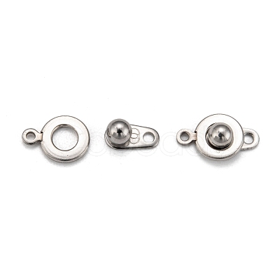 Tarnish Resistant 201 Stainless Steel Snap Clasps STAS-K148-11-1