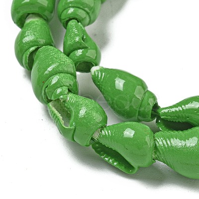 Spray Painted Natural Spiral Shell Beads Strands X1-BSHE-G039-08A-1