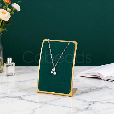 Stainless Steel Cambered Back Single Necklace Display Stands ODIS-WH0099-220B-1