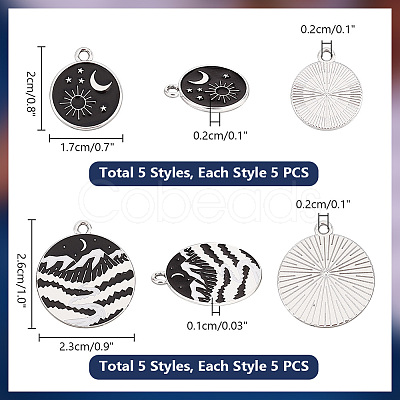 35pcs 7 styles Alloy Enamel Pendants ENAM-PH0002-81-1