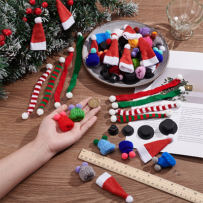 Christmas Theme Plastic Doll Hat & Cloth Scarf Sets DIY-NB0012-65-1