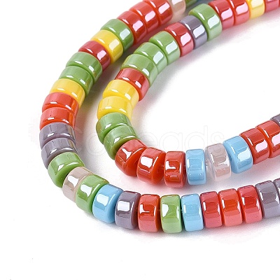 Electroplate Imitation Jade & Opaque Glass Beads Strands EGLA-Q132-04A-1