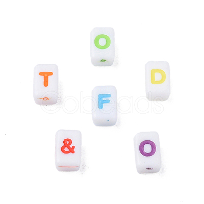 Opaque White Acrylic Connector Charms MACR-N012-21-1