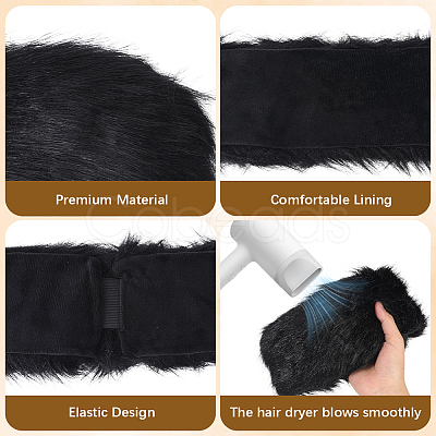 1Pc Faux Fur Fiber Yarn Warmer Headbands COHT-CY0001-01F-1