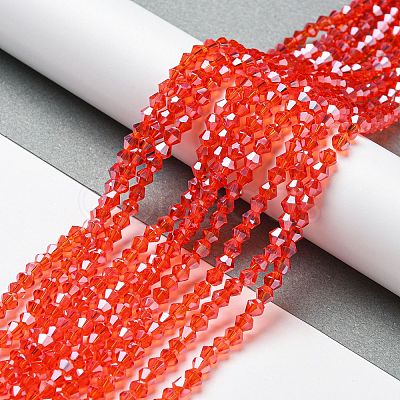 Transparent Electroplate Glass Beads Strands GLAA-F029-2mm-C14-1