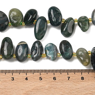 Natural Moss Agate Beads Strands G-P604-A11-01-1