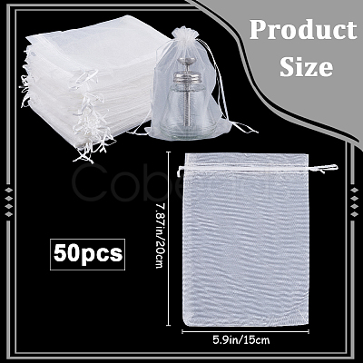 50pcs Large Organza Pouches Portable Shoes Bag Travel Storage Drawstring Bags OP-SP0001-03C-01-1