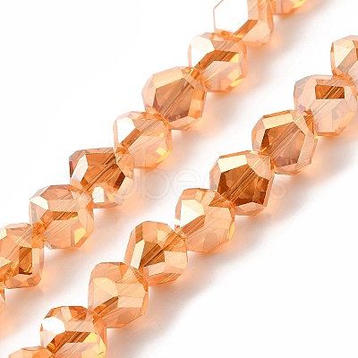 Transparent Electroplate Glass Beads Strands EGLA-I017-04-PL01-1