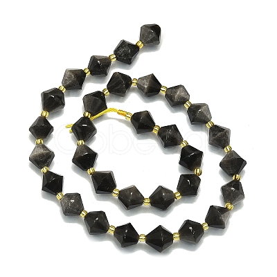 Natural Silver Obsidian Beads Strands G-I376-C13-01-1
