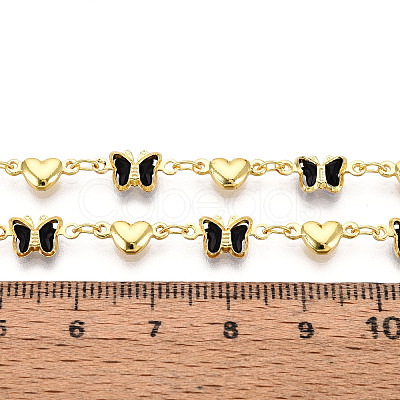 Brass Glass Link Chains CHC-T018-15B-G-1