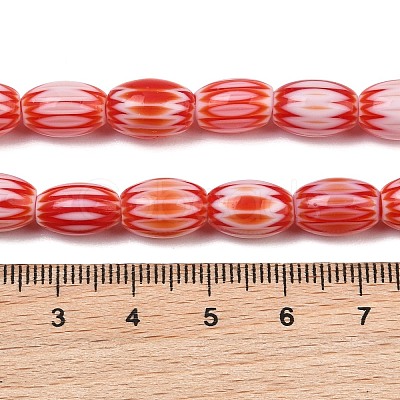 Handmade Millefiori Glass Oval Bead Strands LK-Z001-01B-06-1