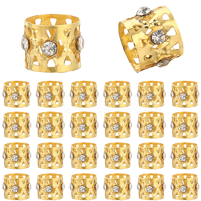 50Pcs Aluminum Dreadlocks Beads Hair Decoration OHAR-SC0001-03G-1