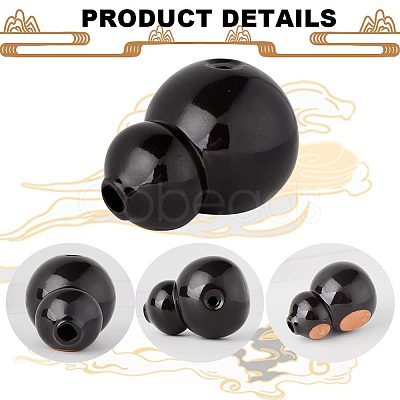 Gourd Porcelain Holding Backflow Incense Holders AJEW-WH0401-07-1