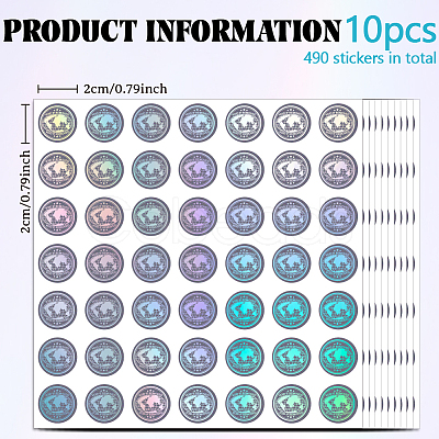 PET Waterproof Self Adhesive Laser Sticker STIC-WH0028-012-1