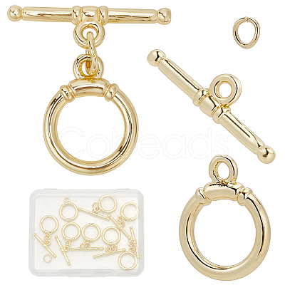 10Pcs Brass Toggle Clasps KK-BBC0021-91-1
