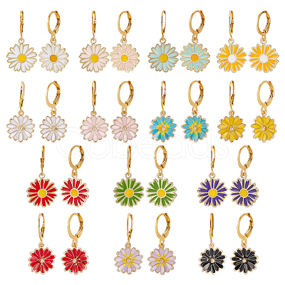14Pair Brass Leverback Earring EJEW-AR00006-1