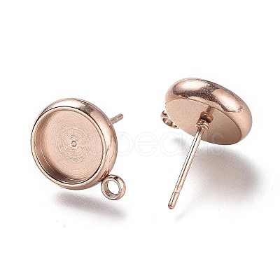 Ion Plating(IP) 304 Stainless Steel Stud Earring Settings STAS-I161-01C-RG-1