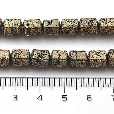 Electroplated Natural Lava Rock Beads Strands G-A251-A01-01E-1