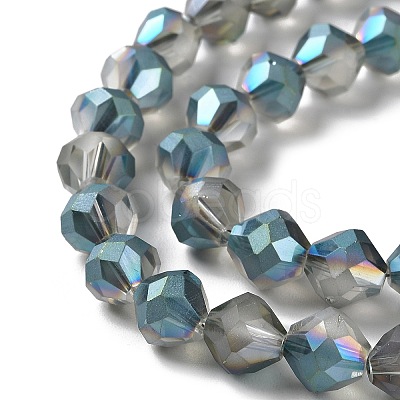 Electroplate Transparent Glass Beads Strands EGLA-I019-HP01-1