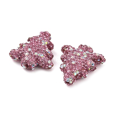 Christmas Tree Polymer Clay Rhinestone Beads CLAY-NH0001-14J-1