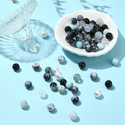 24 Style Glass Beads GLAA-YW0001-51-1