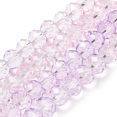 Transparent Painted Glass Beads Strands DGLA-A034-T8mm-A05-1