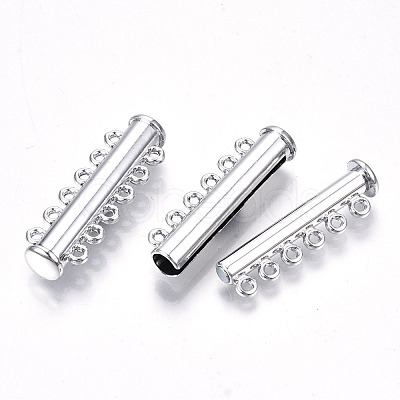 6-Strands Brass Magnetic Slide Lock Clasps KK-Q740-19P-1