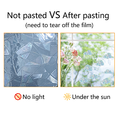 16 Sheets 8 Styles Waterproof PVC Colored Laser Stained Window Film Adhesive Static Stickers DIY-WH0314-068-1