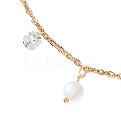 304 Stainless Steel Link Chain Anklets AJEW-AN00699-02-1