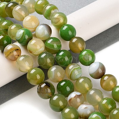 Natural Striped Agate/Banded Agate Beads Strands G-Z060-A01-C02-1