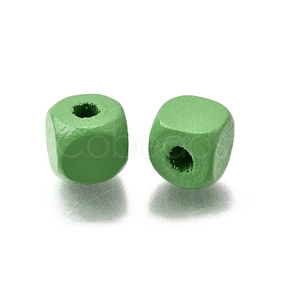 Spray Painted Wooden Beads WOOD-P021-01B-28-1